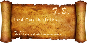 Takács Dominika névjegykártya